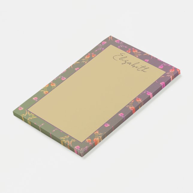 Romantic Rose Personal Stationery Post-it Notes (Angled)