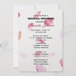 Romantic Rose Petals Bridal Shower Invitation