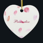 Romantic Rose Petals Ceramic Ornament<br><div class="desc">Romantic Rose Petals pink peach watercolor floral</div>