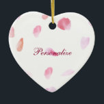 Romantic Rose Petals Ceramic Ornament<br><div class="desc">Romantic Rose Petals pink peach watercolor floral</div>