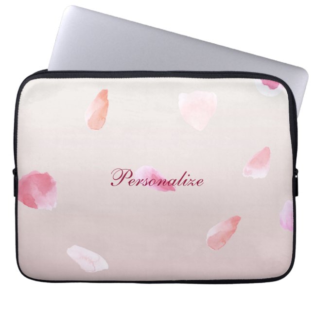 Romantic Rose Petals Laptop Sleeve (Front)