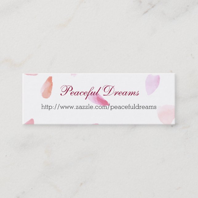 Romantic Rose Petals Mini Business Card (Front)