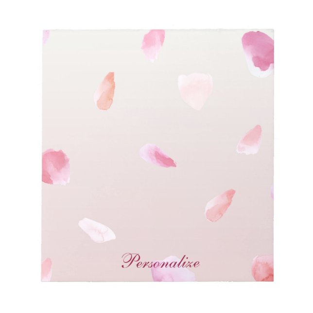 Romantic Rose Petals Notepad (Front)