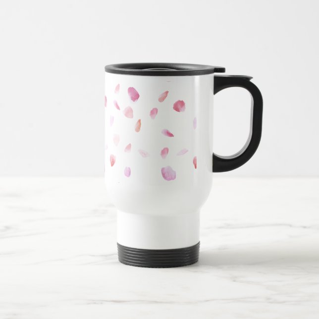 Romantic Rose Petals Travel Mug (Right)