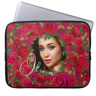 Romantic Rose Photo Frame For Lover Laptop Sleeve