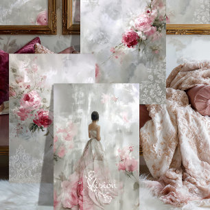 Romantic Rose Reverie HEAVYWEIGHT DECOUPAGE Wrapping Paper Sheet