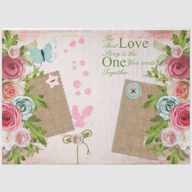 Romantic Rose Series Design 8 Tissue Paper (Front)
