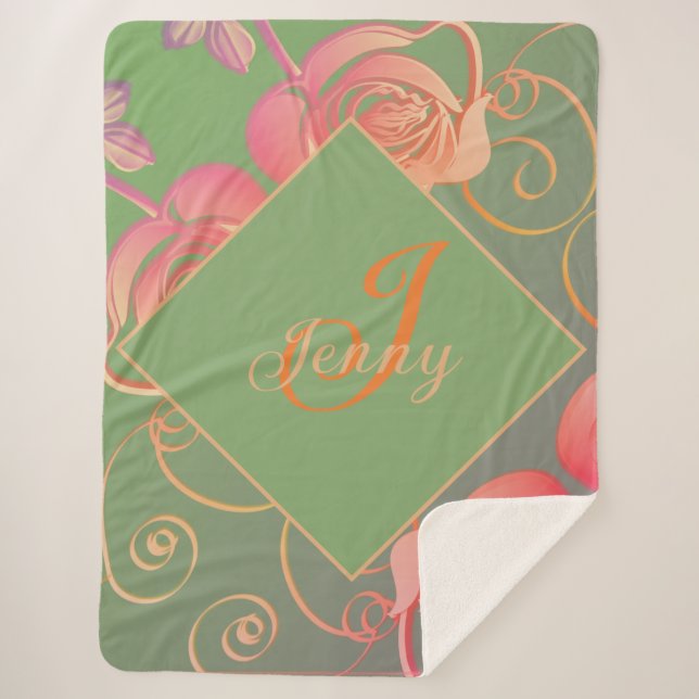 Romantic Rose  Sherpa Blanket (Front)