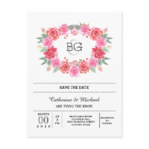 Romantic rose watercolor wreath