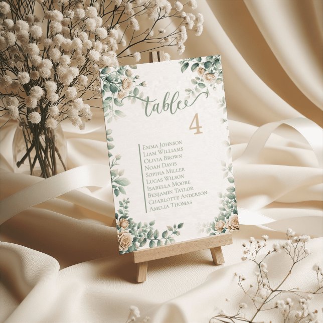 Romantic Rose Wedding Table Cards Seating Plan (Romantic Rose Wedding Table Cards Seating Plan)