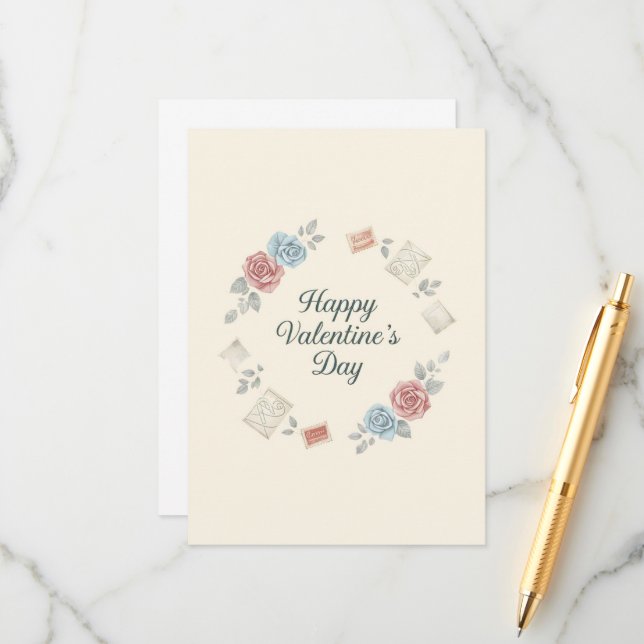 Romantic Roses Advice Card (Front/Back In Situ)