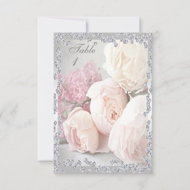 Romantic Roses & Diamonds Invitation (Front)
