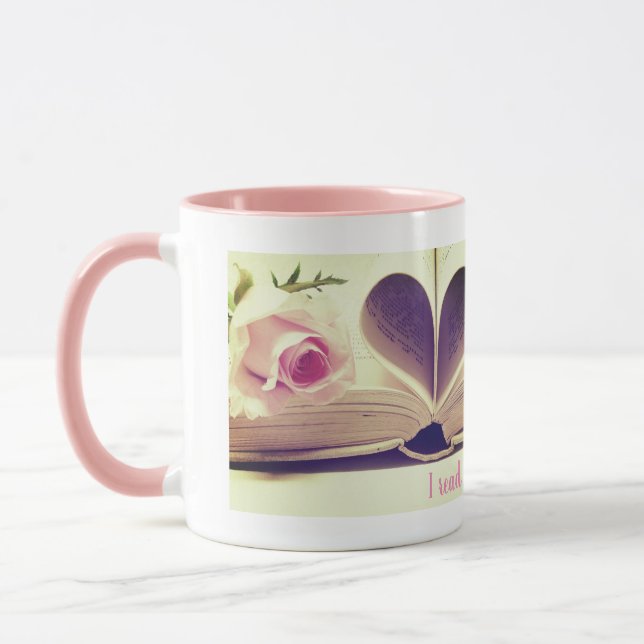 romantic roses dream and reading pink mug (Left)