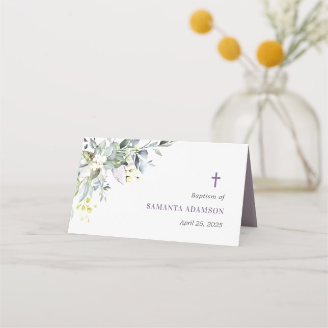 Romantic Roses | Dusty Pink Wedding Place Card (Back)