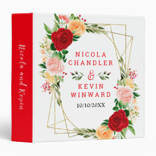 Romantic Roses Floral Wedding Photo Album Binder