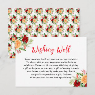 Romantic Roses Floral Wedding Wishing Well Enclosure Card