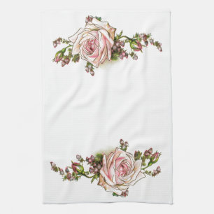 Romantic Roses Rosebuds Elegant Vintage Victorian Kitchen Towel