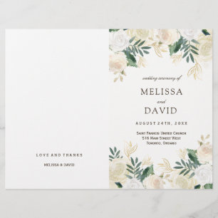 Romantic Roses Woodland Wedding Programs