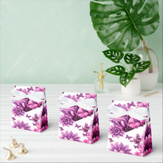 Romantic Rosy Floral Favor Box