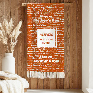 Romantic Rust Typography Mother’s Day Gift for Mom Sherpa Blanket