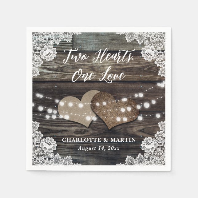 Romantic Rustic Country Wedding Napkin (Front)