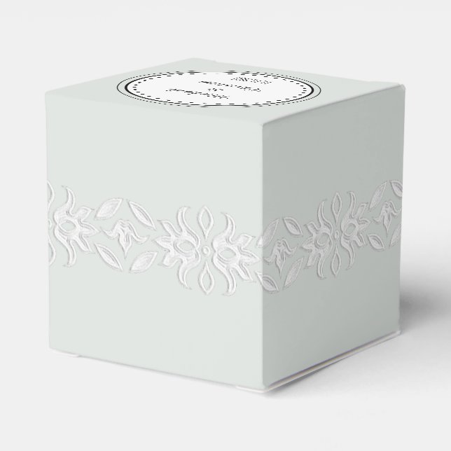 Romantic rustic green Wedding Favor Box (Back Side)