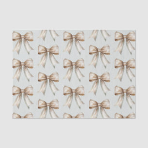 Romantic Rustic Green White Gold Bow Wedding Tissue Paper