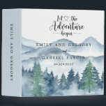 Romantic Rustic Watercolor Mountains Trees Wedding Binder<br><div class="desc">Lush watercolor in blues and greens mountain forest themed wedding large binder to collect your memories. To see the full collection of matching materials for this design please visit: https://www.zazzle.com/collections/rustic_forest_mountain_wedding-119965625201006103</div>