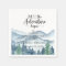 Romantic Rustic Watercolor Mountains Trees Wedding