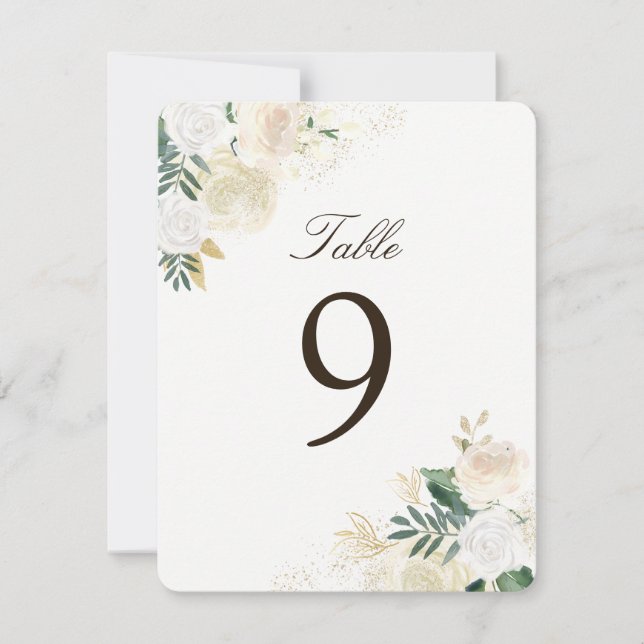 Romantic Rustic Woodland Table Number Cards (Front)