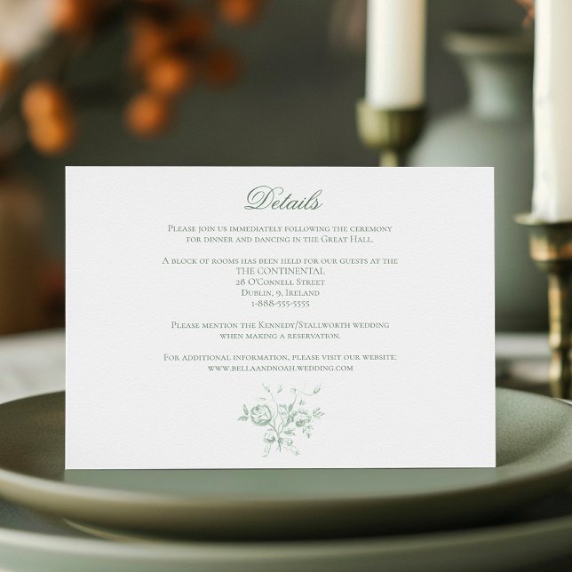 Romantic Sage Floral Wedding Enclosure Card (Creator Uploaded)