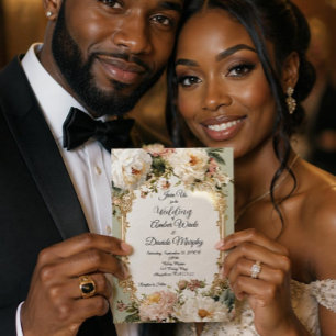 Romantic Sage Green and Gold Vintage Wedding