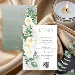 Romantic Sage Green Wedding Details Card
