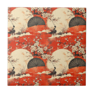 Romantic Sakura Kimono Couple Pattern (1) Tile
