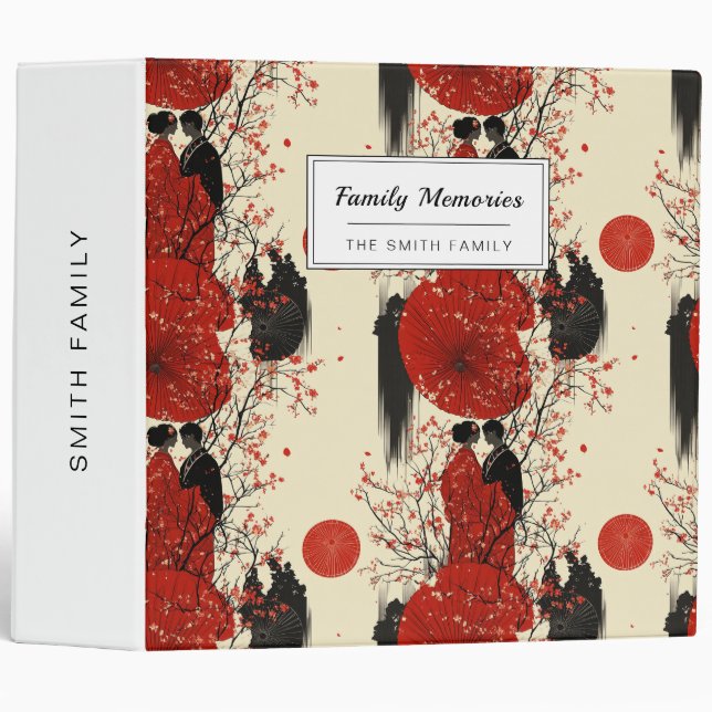 Romantic Sakura Kimono Couple Pattern (4) Binder (Front/Spine)