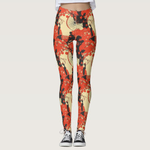 Romantic Sakura Kimono Couple Pattern (5) Leggings