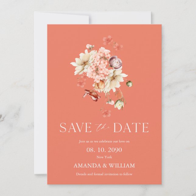 Romantic Save the Date Card (Front)