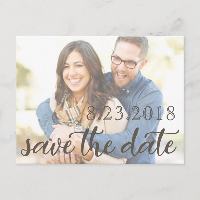 Romantic Save the Date Card with Photo (Front)