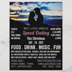 Romantic Scene, Speed Dating Event Advertising Flyer
