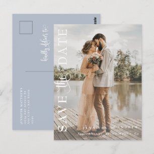 Romantic Script   Calligraphy Save the Date Postcard