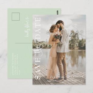Romantic Script Calligraphy Save the Date Postcard