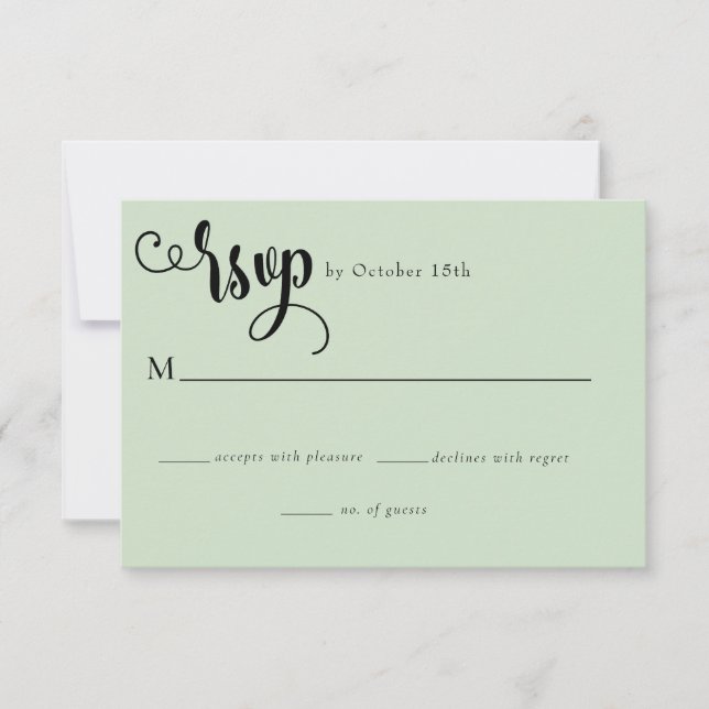 Romantic Script | Calligraphy Wedding  RSVP Card (Front)