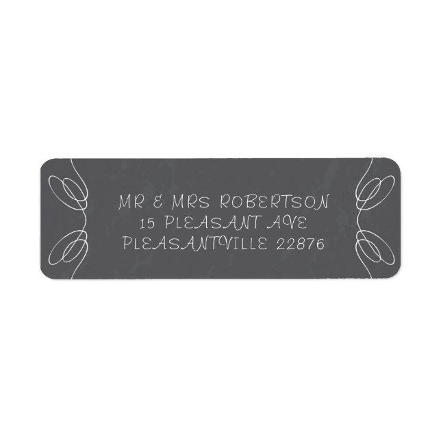 Romantic Script Chalkboard Return Address Labels (Front)
