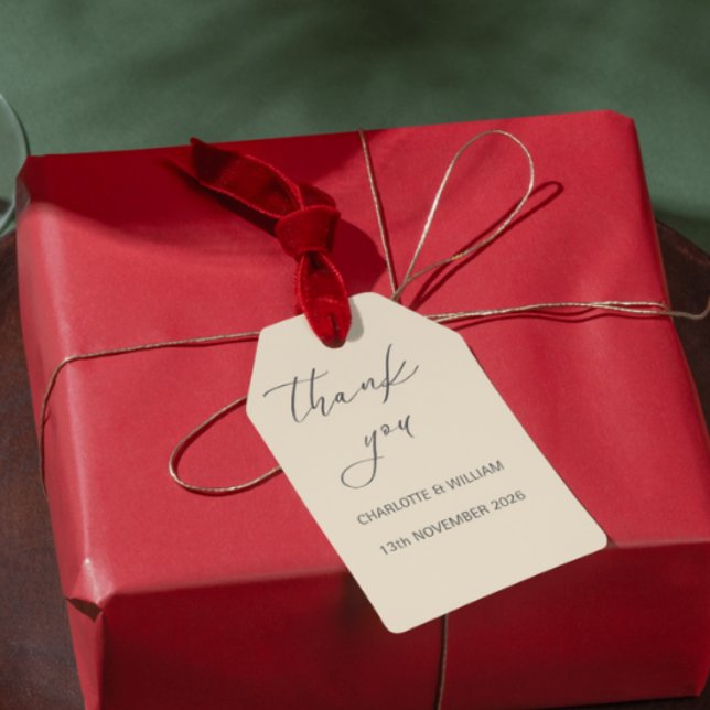 Romantic Script Classic Wedding Favor Tag (Romantic Script Classic Wedding Favor Tag)