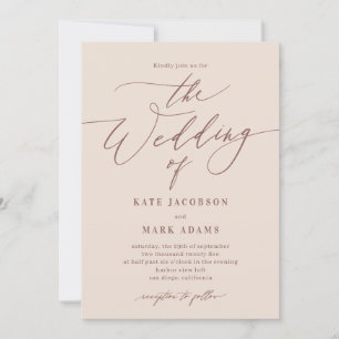 Romantic Script EDITABLE COLOR Wedding Invitation