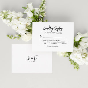Romantic Script Heart Monogram Menu Choice Wedding