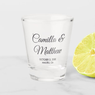 Romantic Script Personalized Wedding Shot Glasses