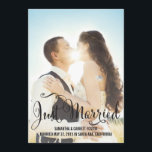 Romantic Script Wedding Announcement - Black<br><div class="desc">Modern and stylish wedding announcements from Berry Berry Sweet Designs. Visit our designs showroom at WWW.BERRYBERRYSWEET.COM. More design options and colours are available.</div>