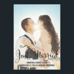 Romantic Script Wedding Announcement - Black<br><div class="desc">Modern and stylish wedding announcements from Berry Berry Sweet Designs. Visit our designs showroom at WWW.BERRYBERRYSWEET.COM. More design options and colours are available.</div>