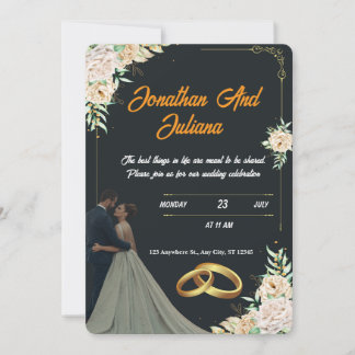 Romantic Script Wedding Invitation